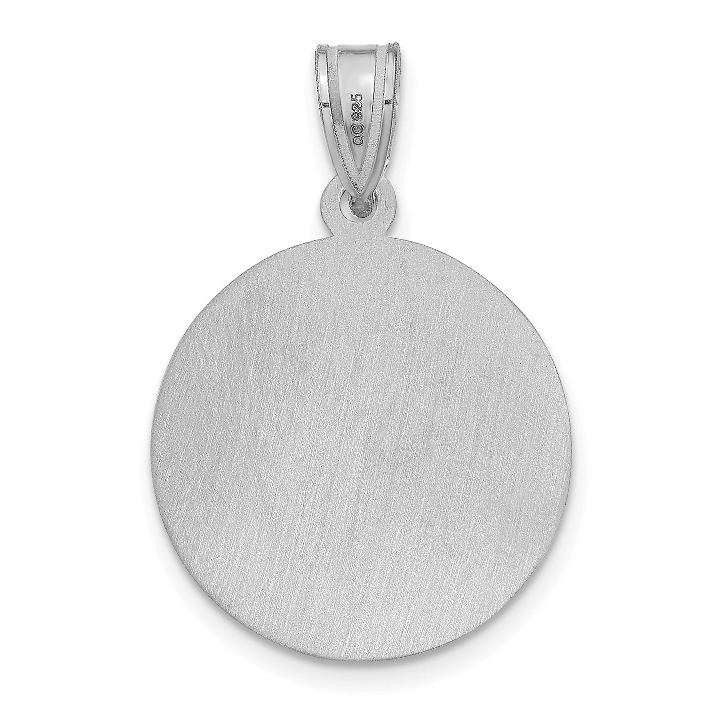 Sterling Silver Rhodium plated Medium Picture Jewelry Disc Pendant