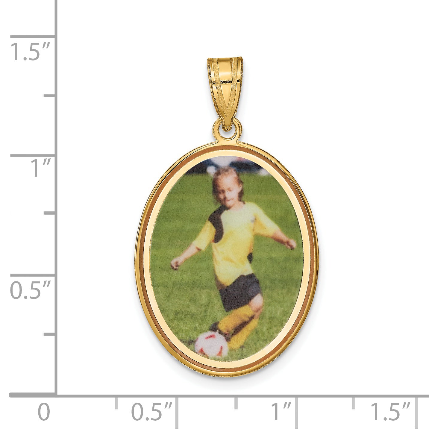 Sterling Silver Gold plated Oval Picture Jewelry Pendant