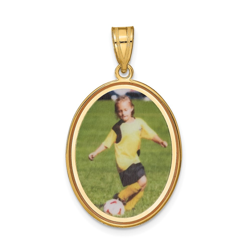 Sterling Silver Gold plated Oval Picture Jewelry Pendant