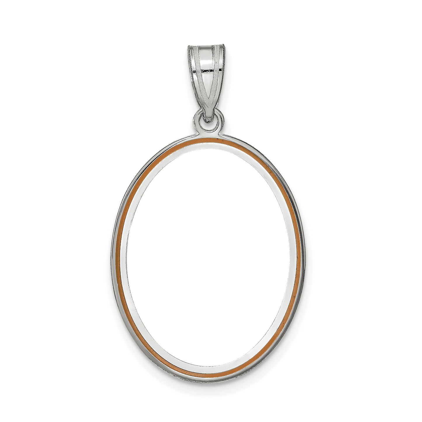 Sterling Silver Rhodium plated Oval Picture Jewelry Pendant