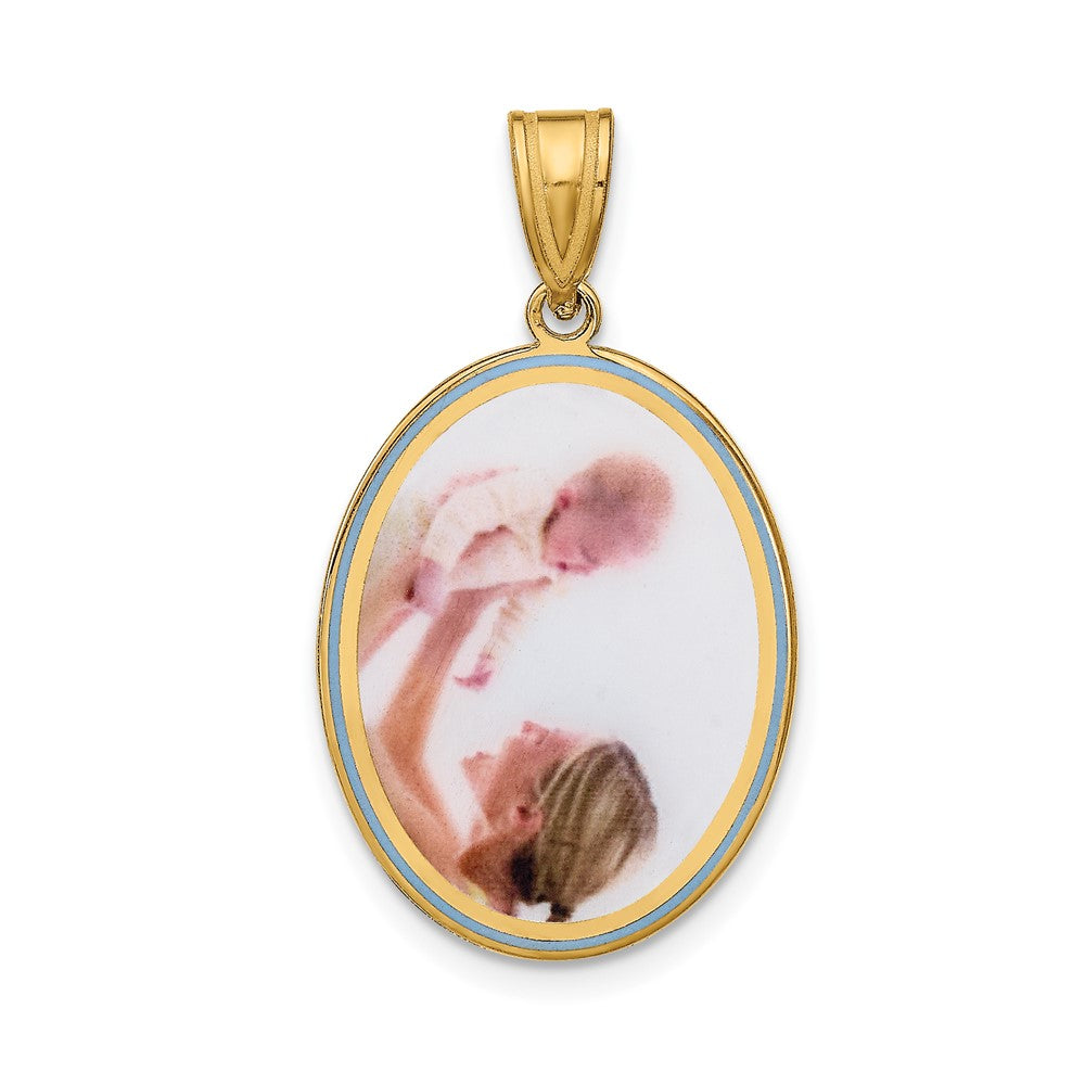 Sterling Silver Gold plated Medium Oval Picture Jewelry Pendant
