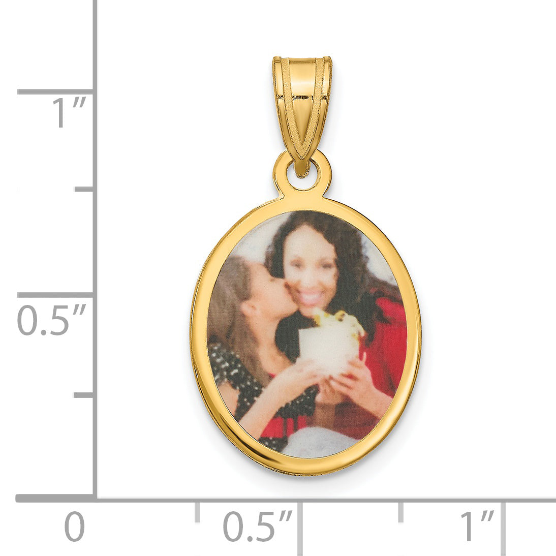Sterling Silver Gold plated Small Oval Picture Jewelry Pendant