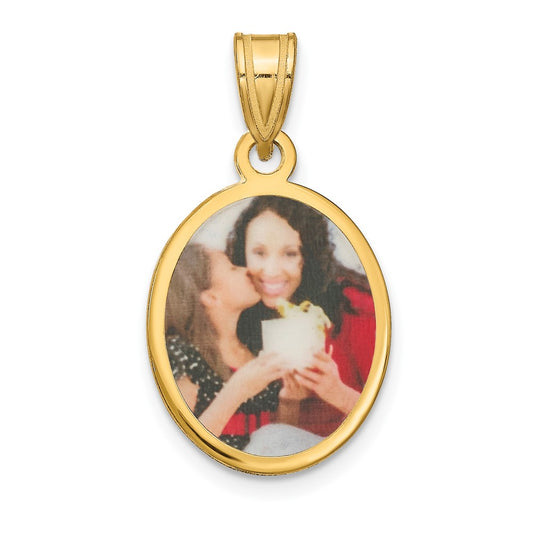 Sterling Silver Gold plated Small Oval Picture Jewelry Pendant