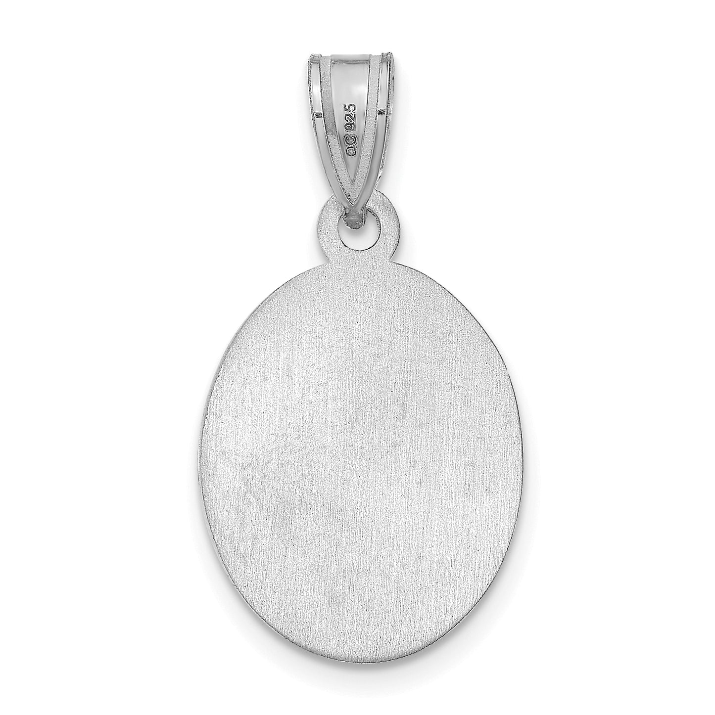 Sterling Silver Rhodium plated Small Oval Picture Jewelry Pendant