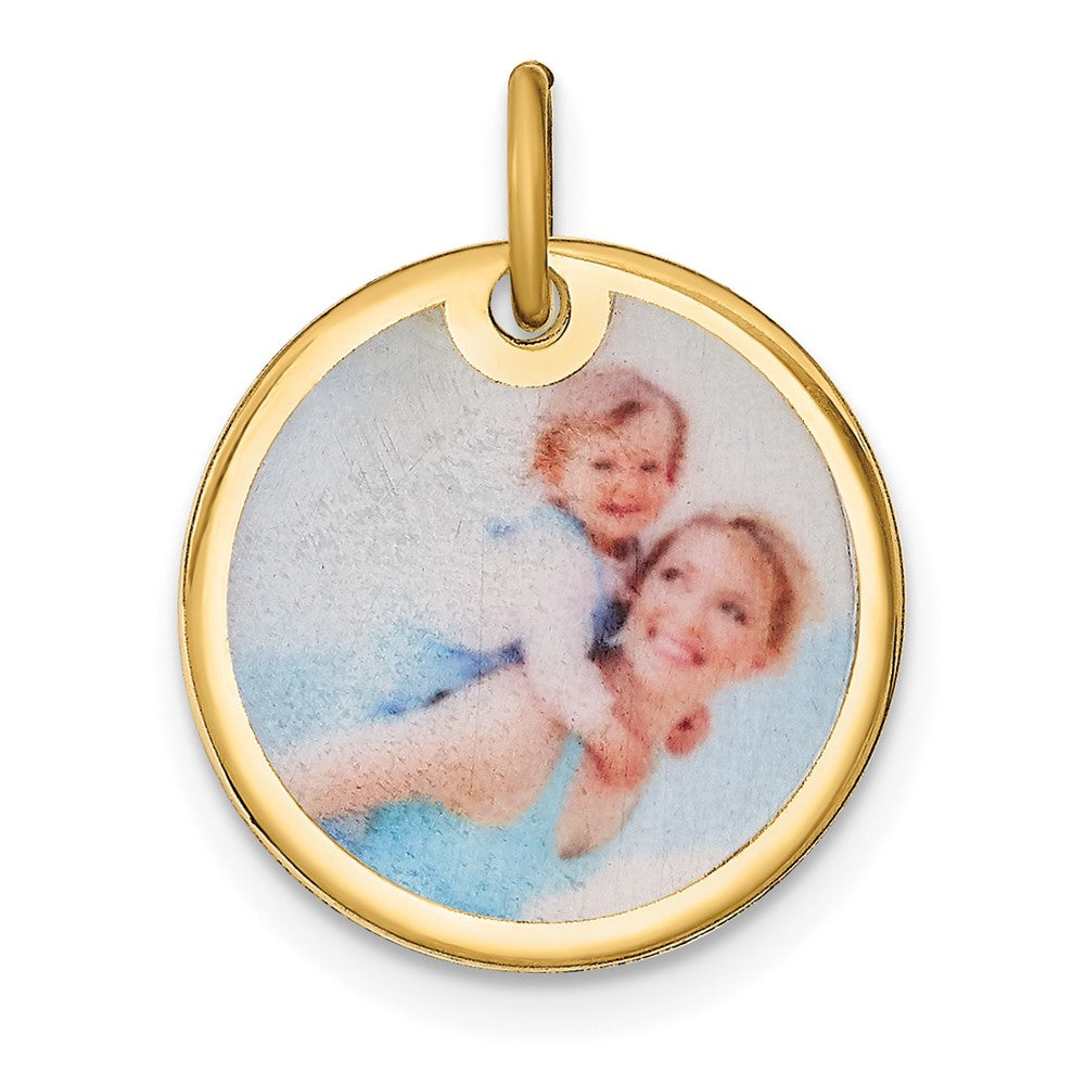Sterling Silver Gold plated Small Picture Jewelry Disc Charm