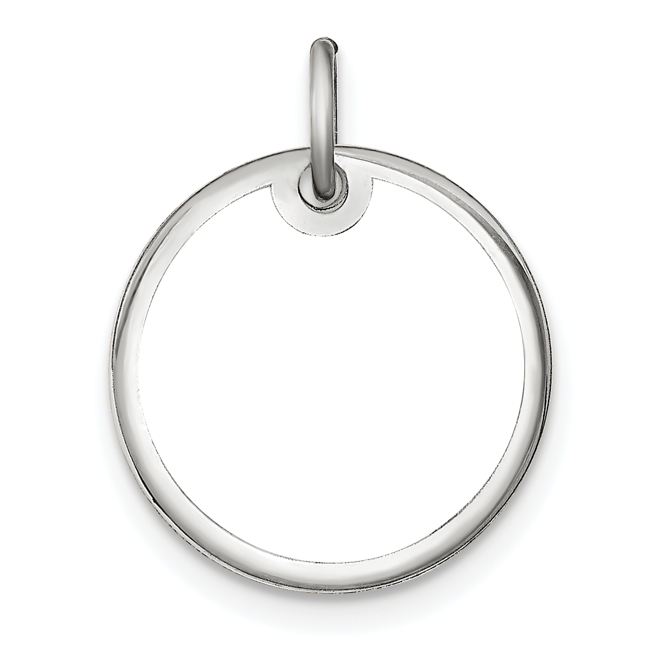 Sterling Silver Rhodium plated Small Picture Jewelry Disc Charm