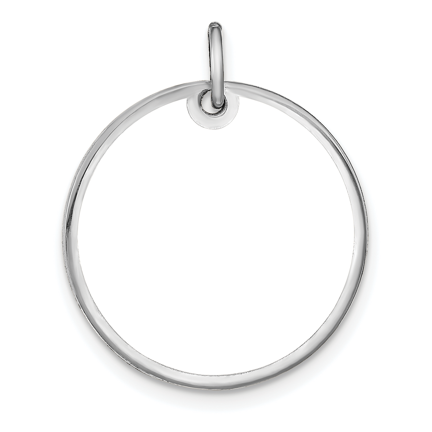 Sterling Silver Rhodium plated Medium Picture Jewelry Disc Charm