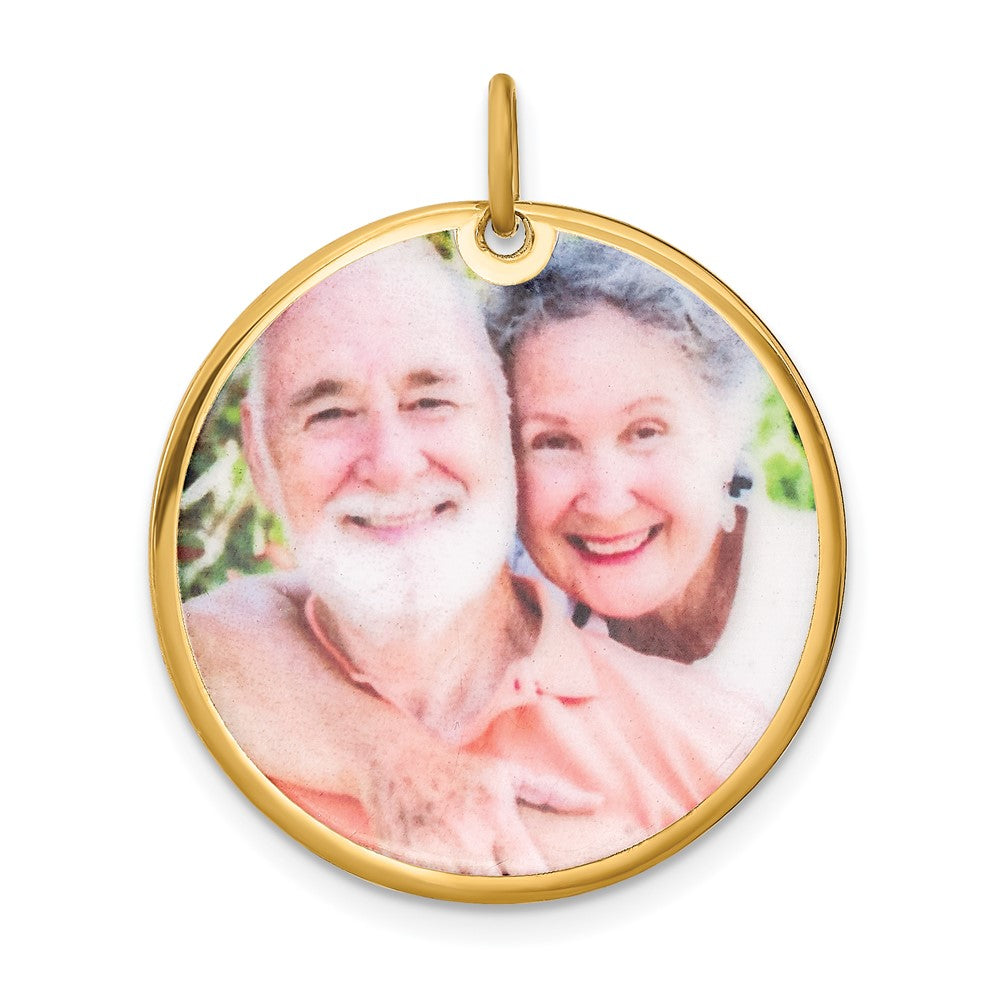 Sterling Silver Gold plated Large Picture Jewelry Disc Charm