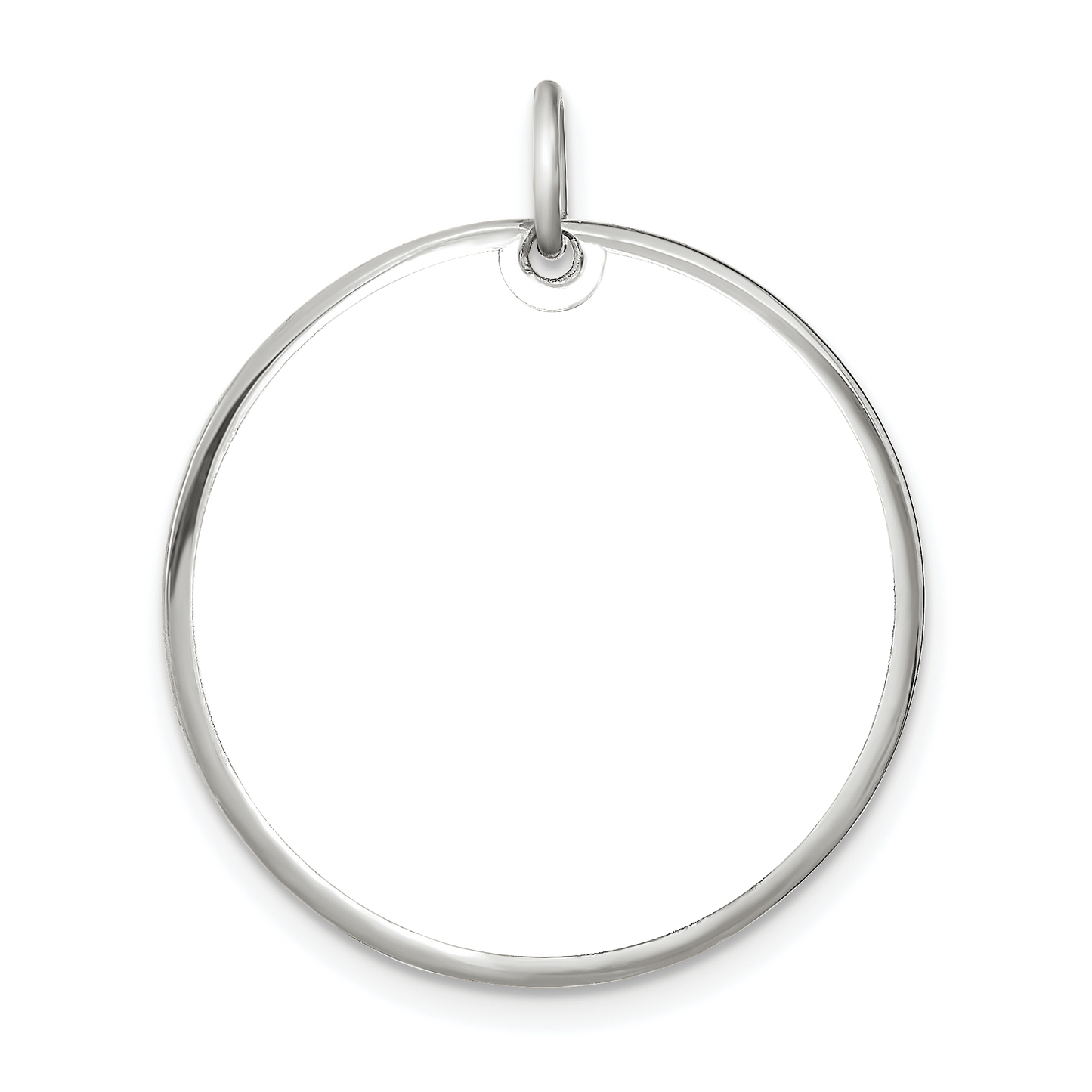 Sterling Silver Rhodium plated Large Picture Jewelry Disc Charm