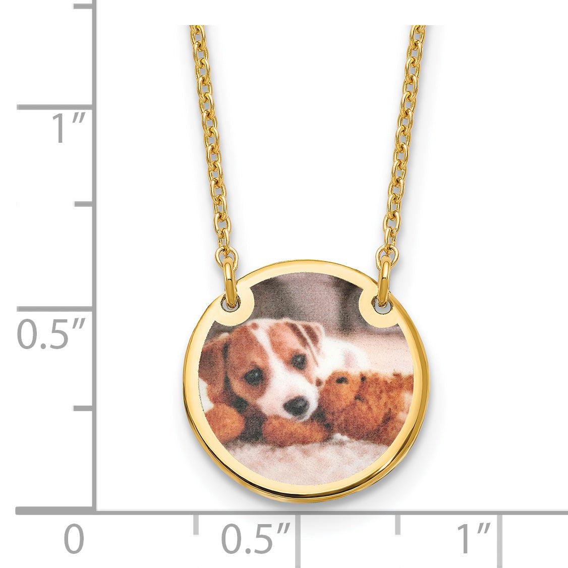 Sterling Silver Gold plated Small Picture Jewelry Disc Necklace