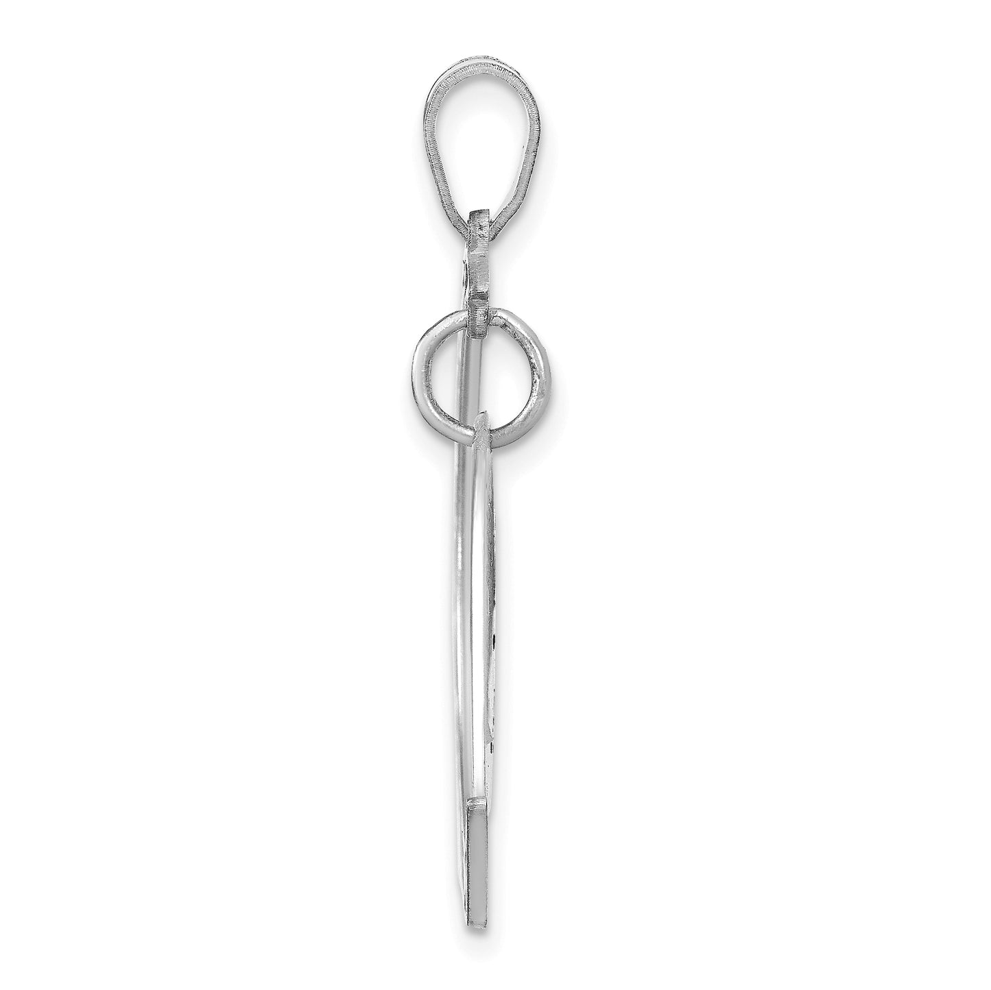 Sterling Silver Rhodium plated Moon with Picture Jewelry Disc Pendant
