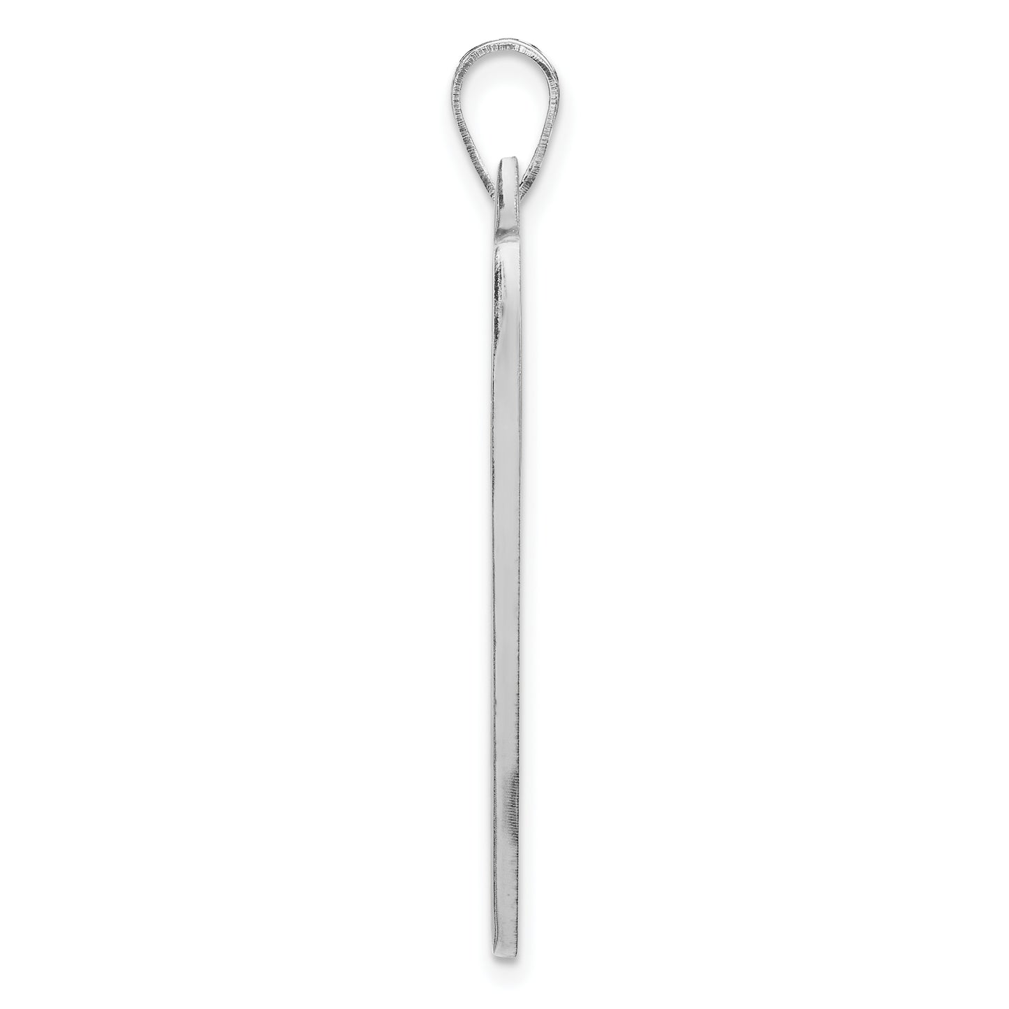 Sterling Silver Rhodium plated Triangle Picture Jewelry Pendant