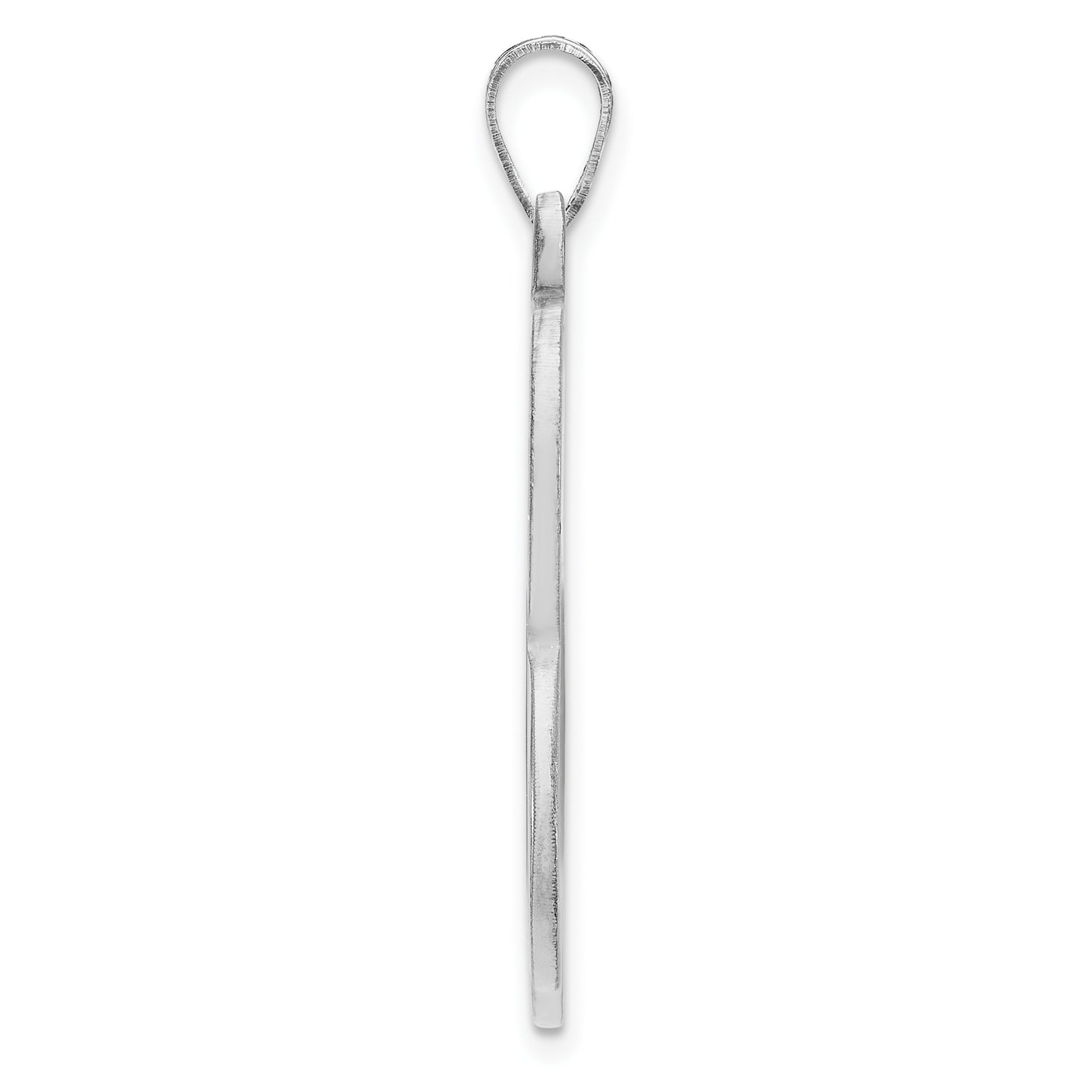 Sterling Silver Rhodium plated Fish Shaped Picture Jewelry Pendant