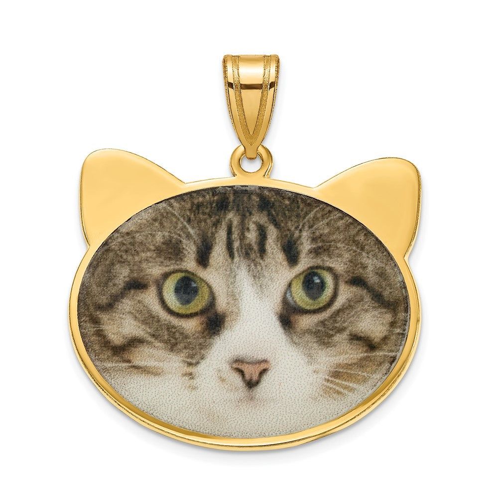 Sterling Silver Gold plated Animal Ears Picture Jewelry Pendant