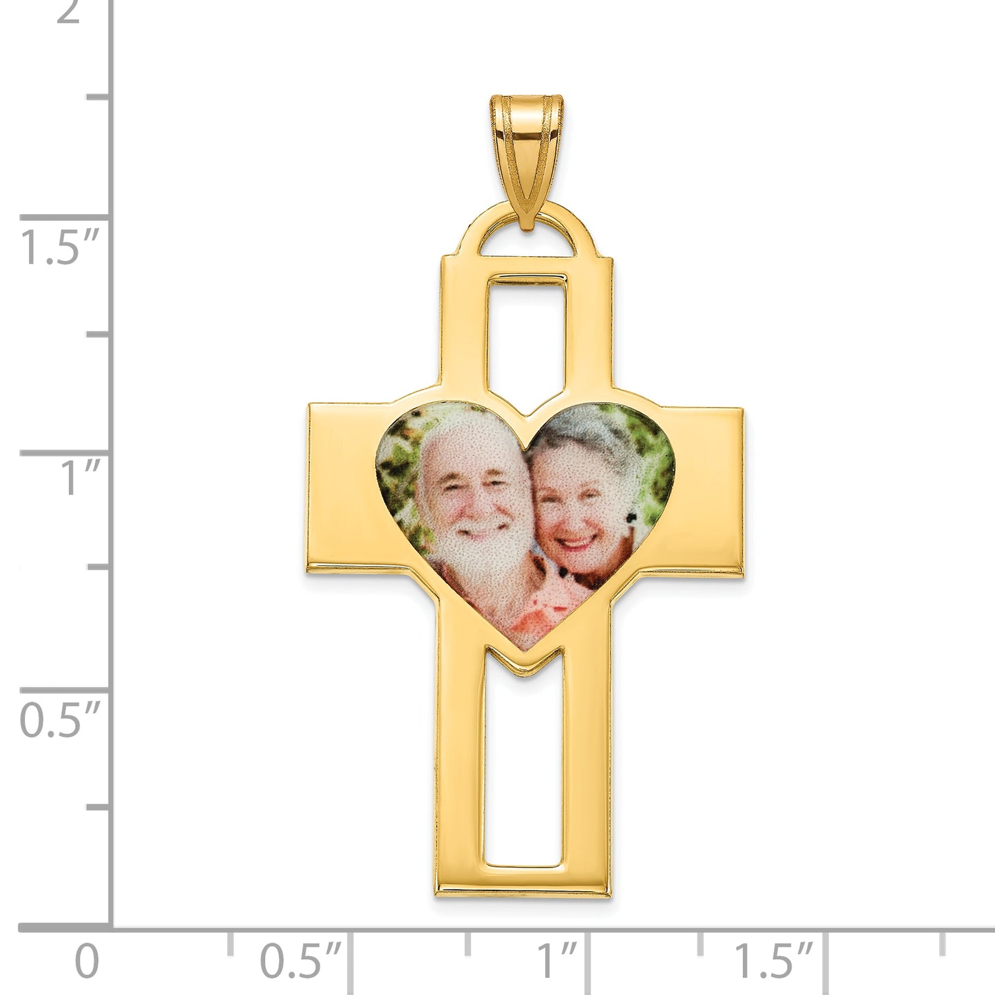 Sterling Silver Gold plated Cross Picture Jewelry Pendant