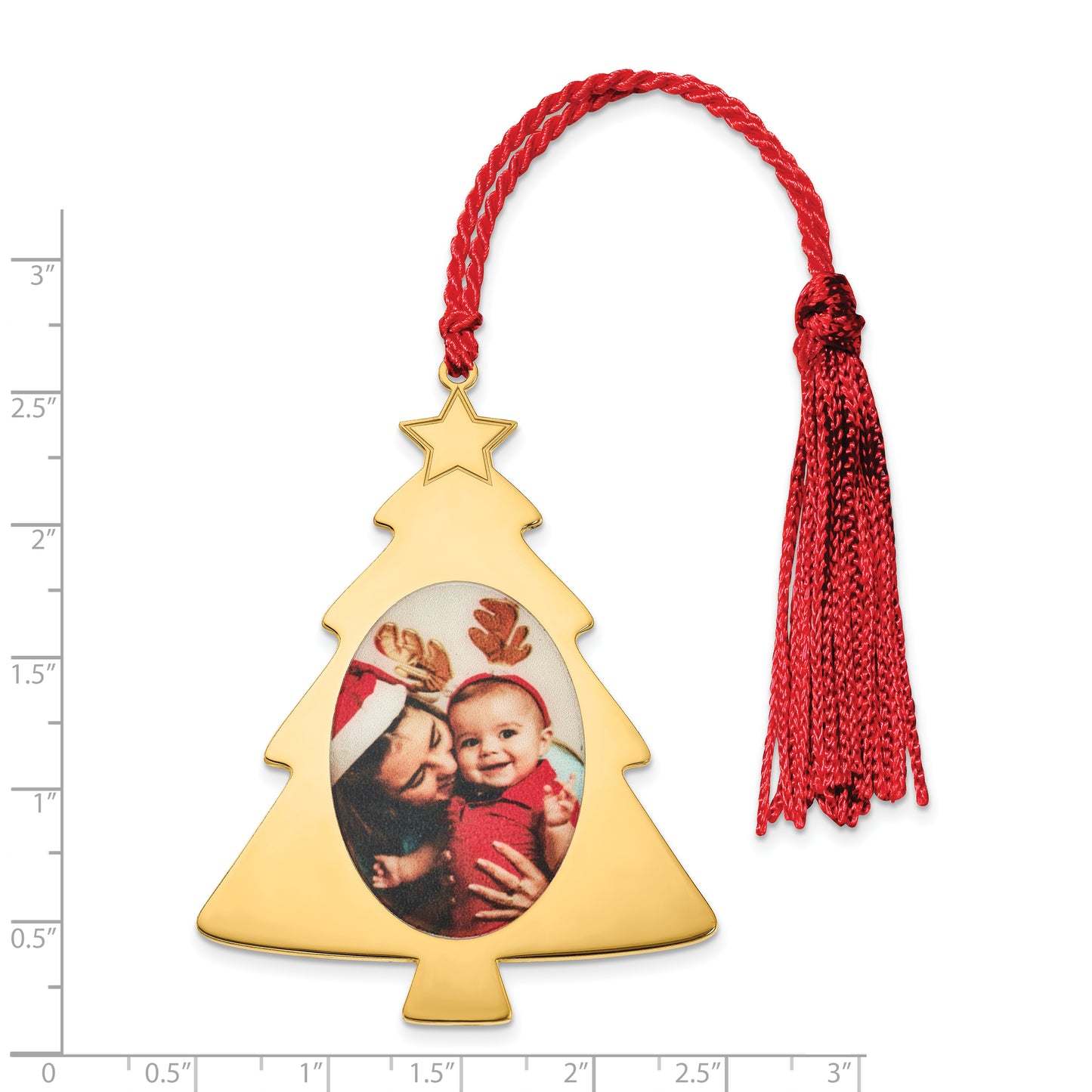 Sterling Silver Gold plated Christmas Tree Picture Ornament