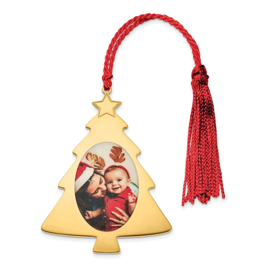 Sterling Silver Gold plated Christmas Tree Picture Ornament