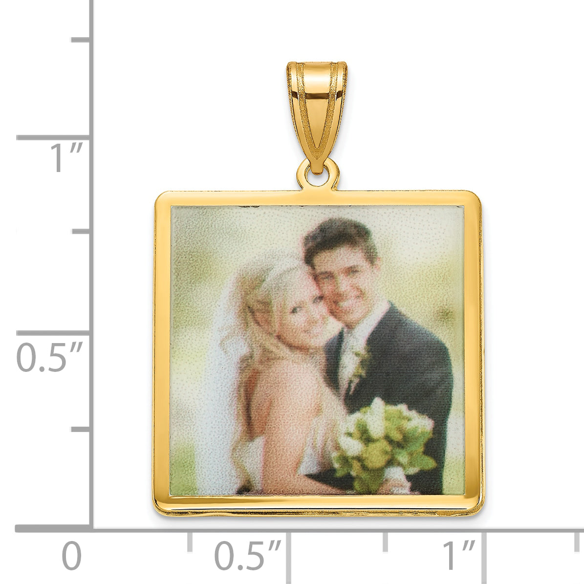 Sterling Silver Gold plated Square Picture Jewelry Pendant