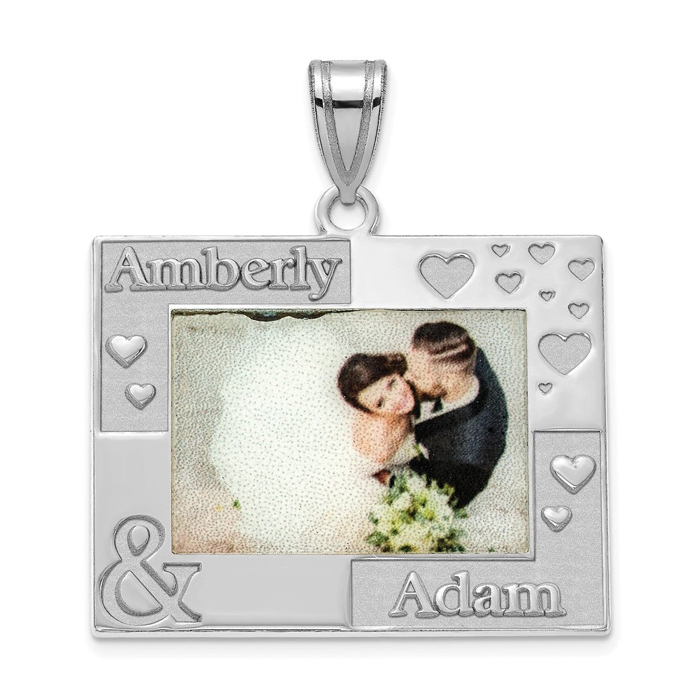 Sterling Silver Rhodium plated Personalized Picture Pendant