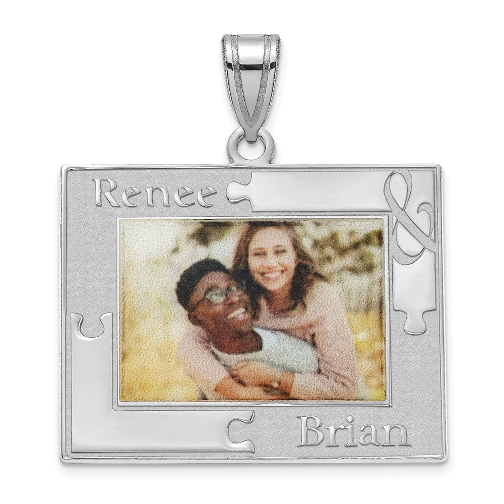 Sterling Silver Rhodium plated Personalized Picture Pendant