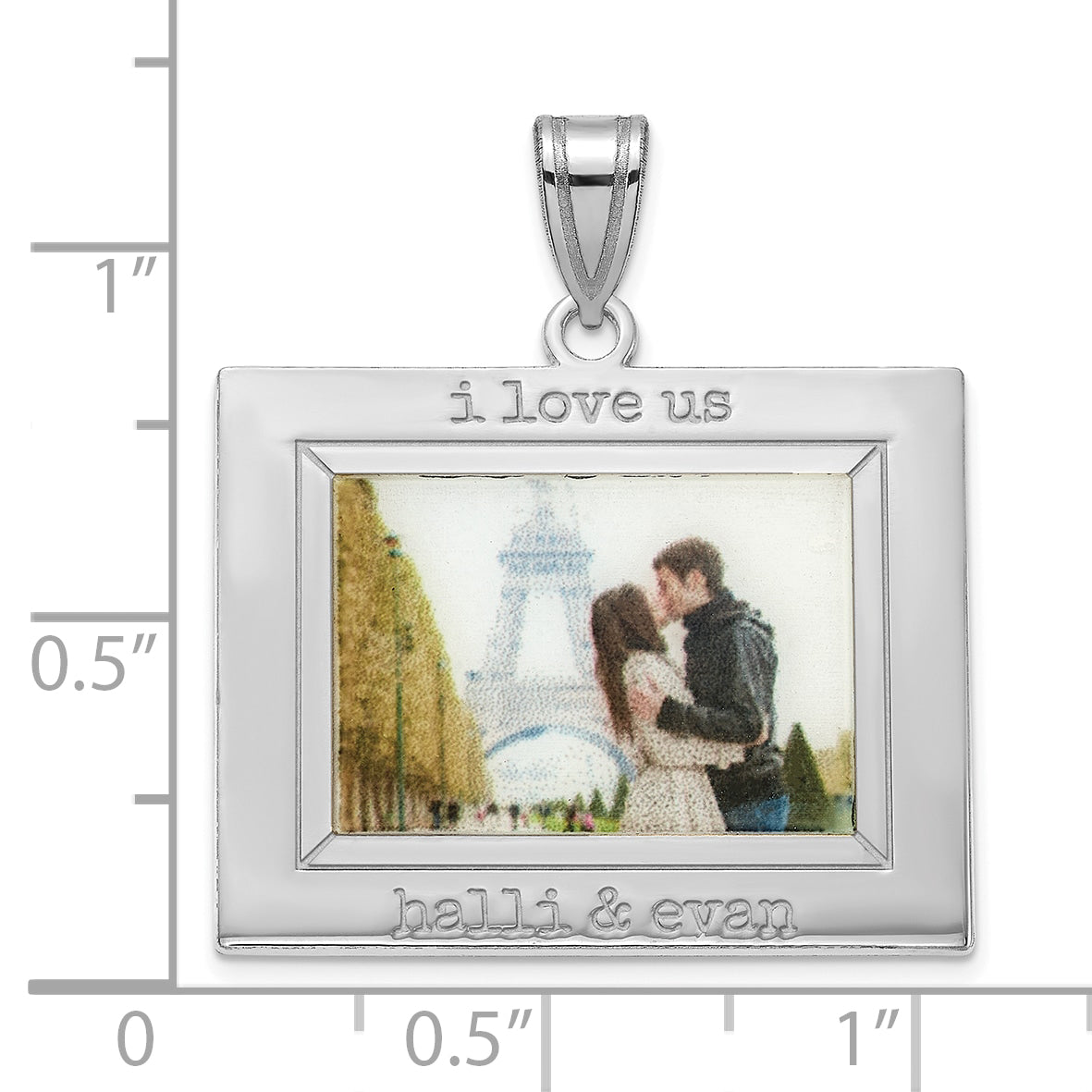 Sterling Silver Rhodium plated Personalized Picture Pendant