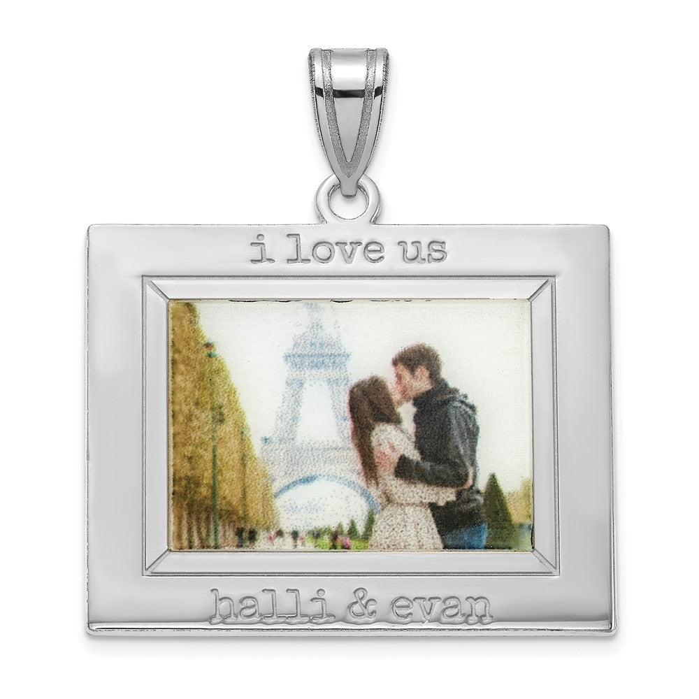 Sterling Silver Rhodium plated Personalized Picture Pendant