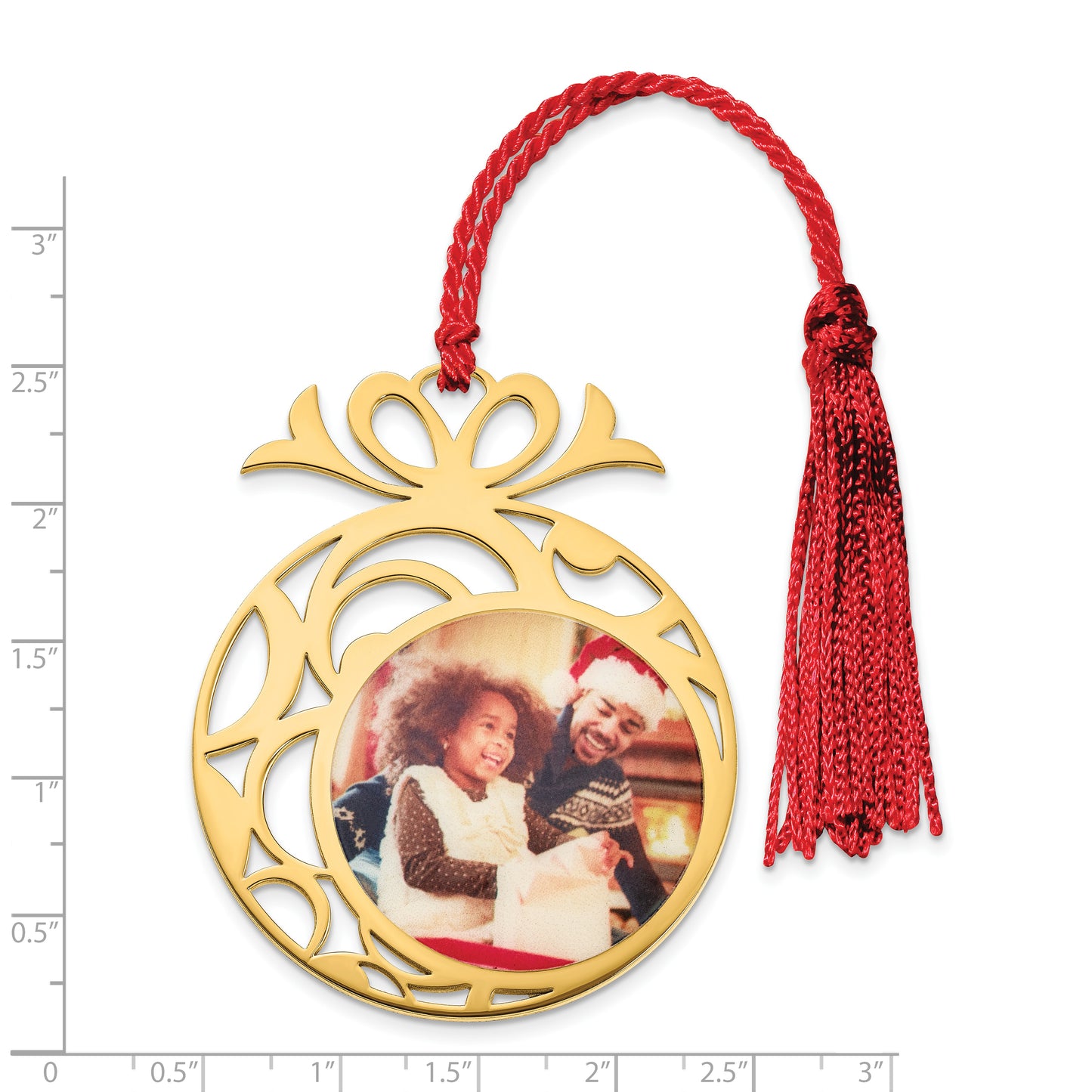 Sterling Silver Gold plated Large Circle Picture Ornament