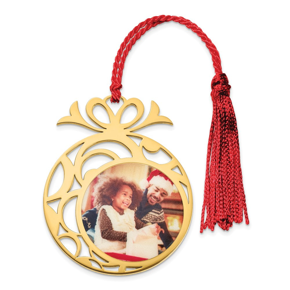 Sterling Silver Gold plated Large Circle Picture Ornament