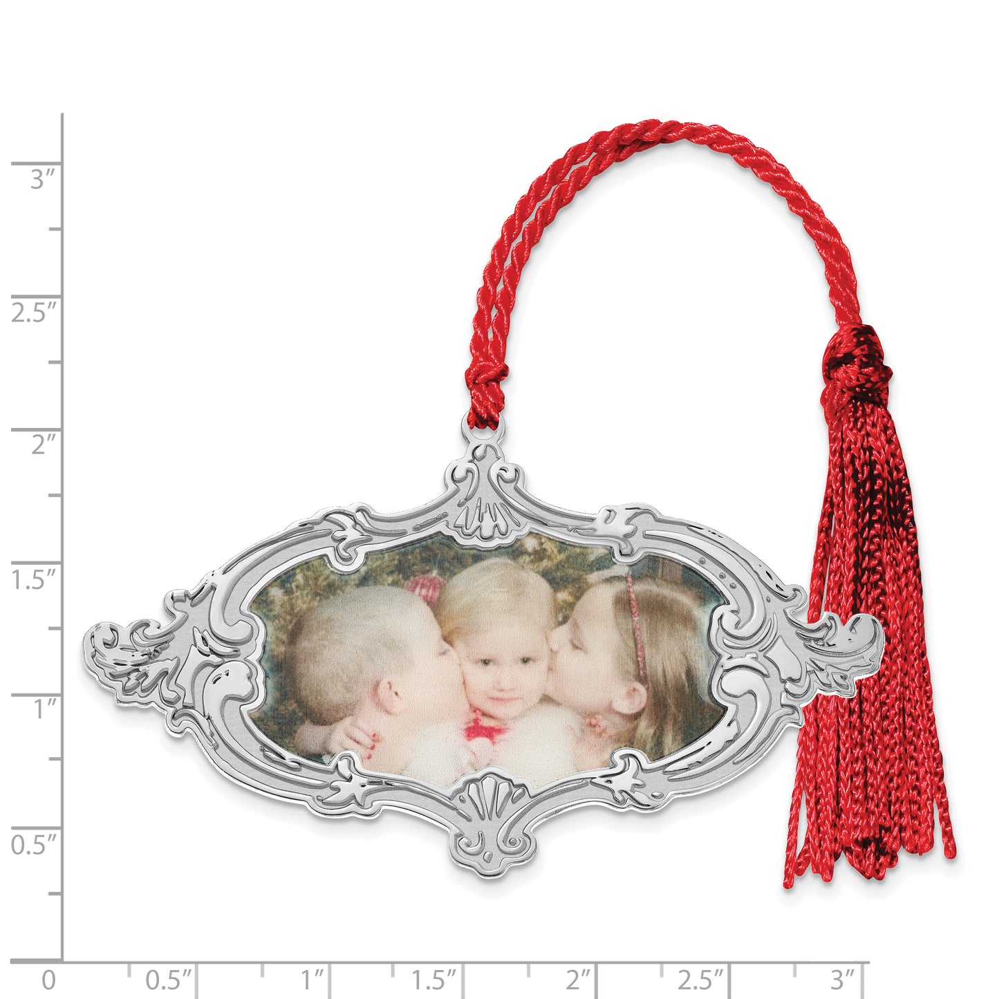 Sterling Silver Rhodium plated  Picture Ornament