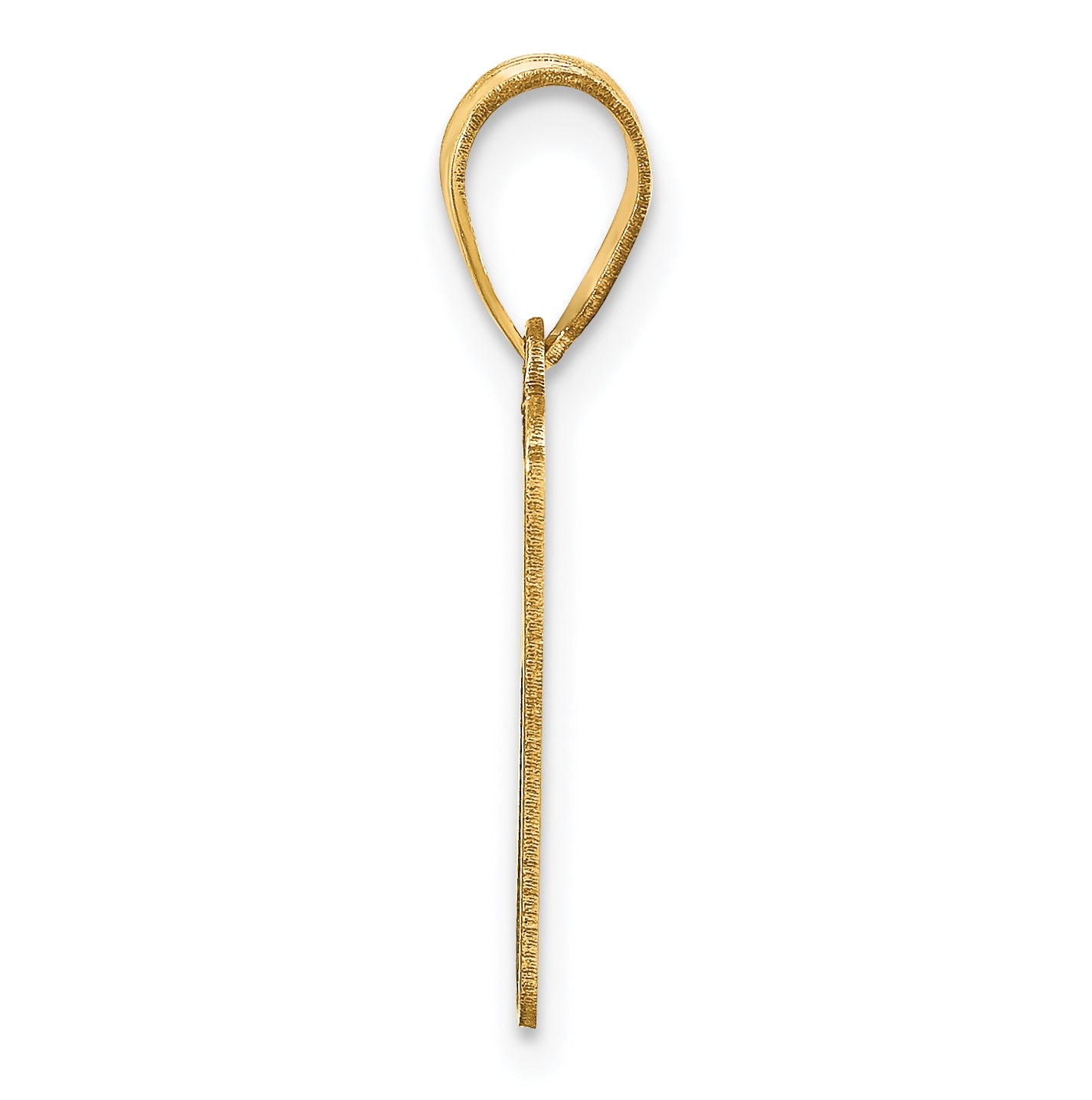 14K Yellow Gold Brushed Border Script  Number 1 Pendant