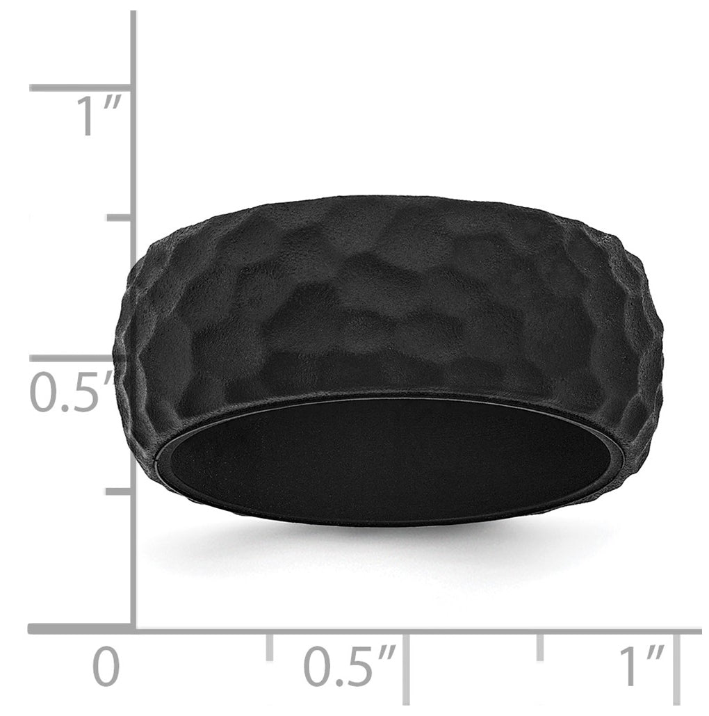 Silicone 8.50mm Hammered Band