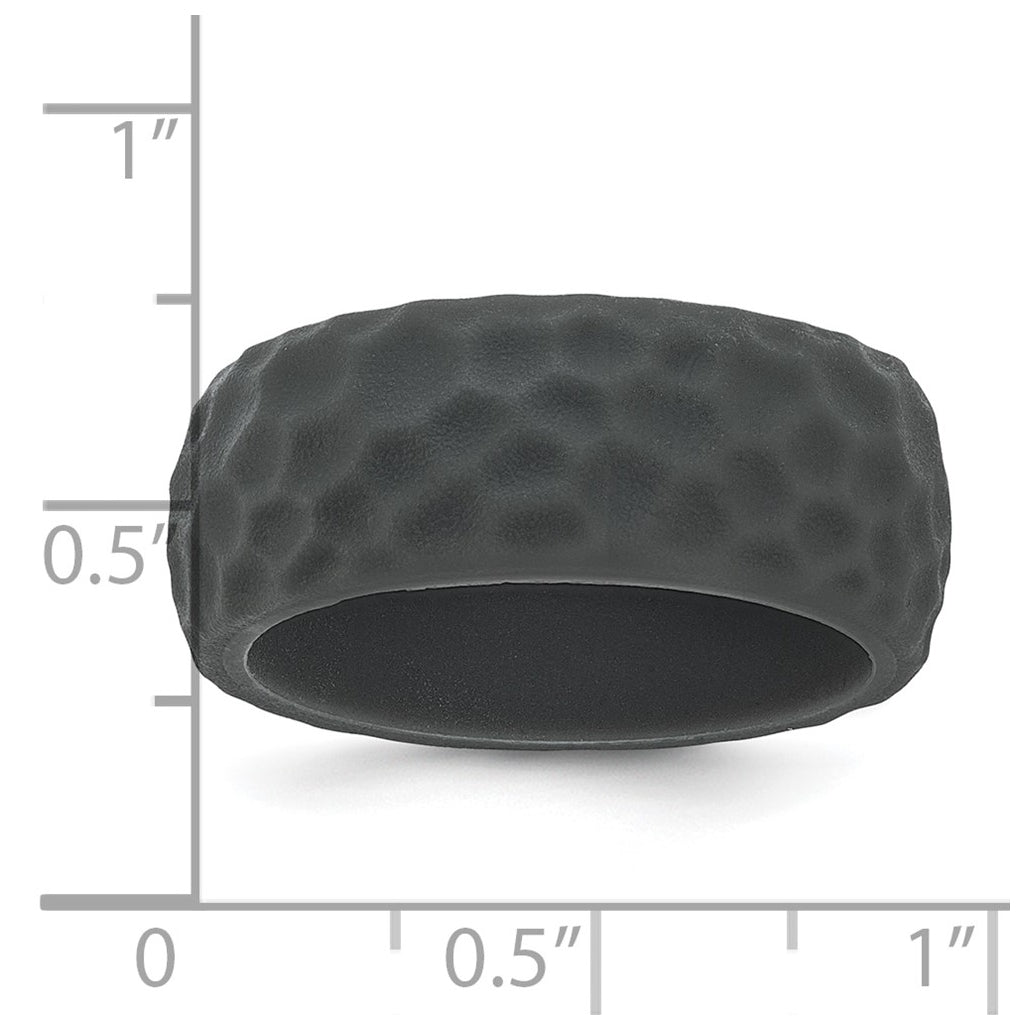 Silicone 8.50mm Hammered Band