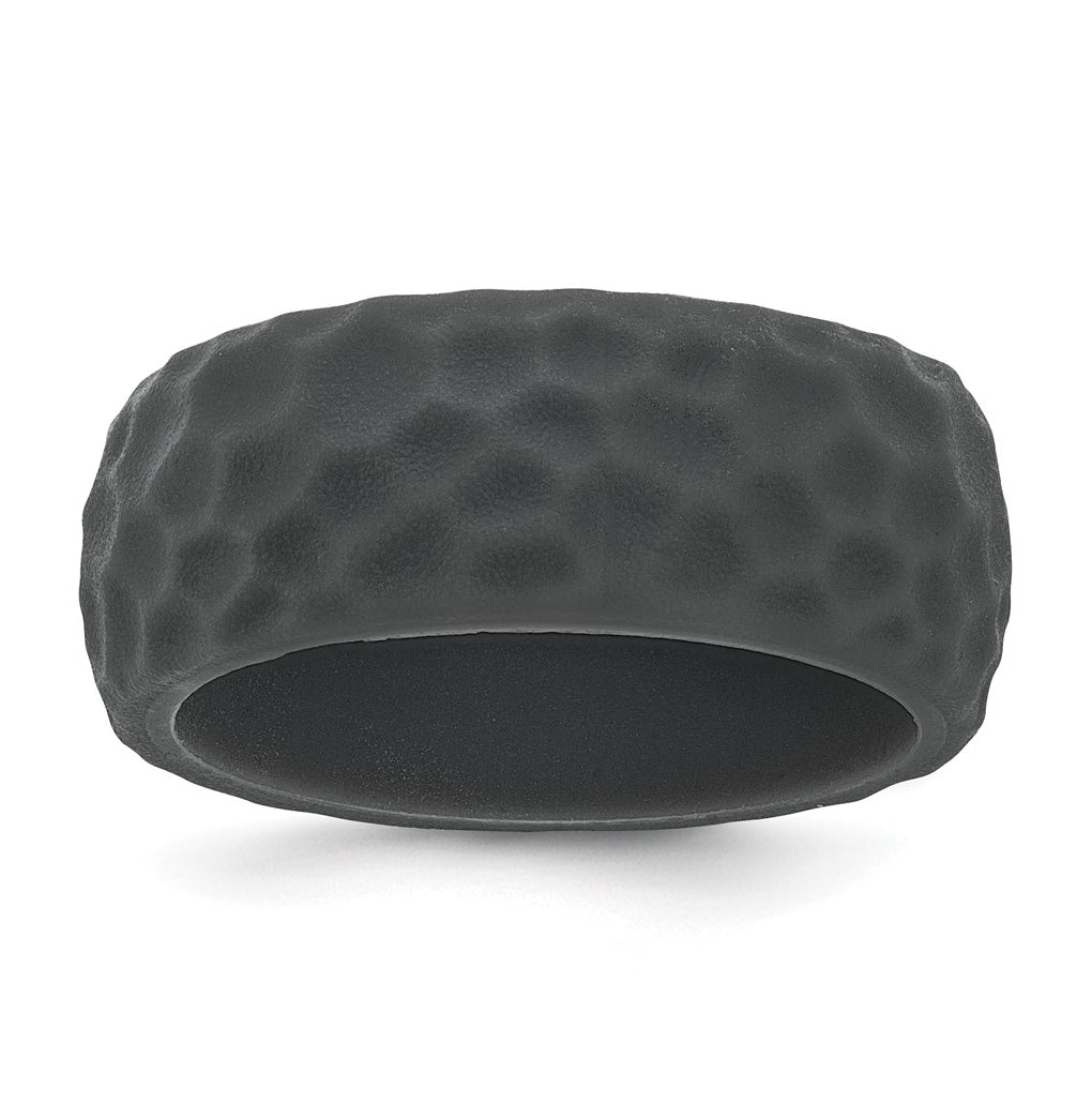 Silicone 8.50mm Hammered Band