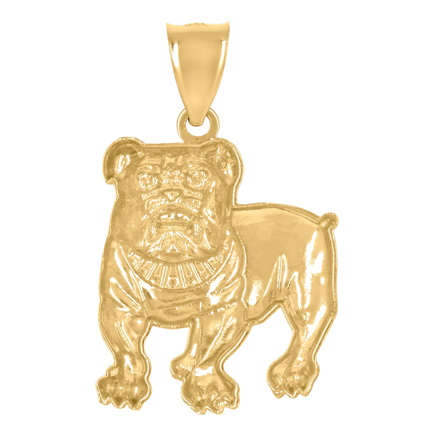10K Yellow Gold Mens Wildlife Animal Bull Dog Charm Pendant