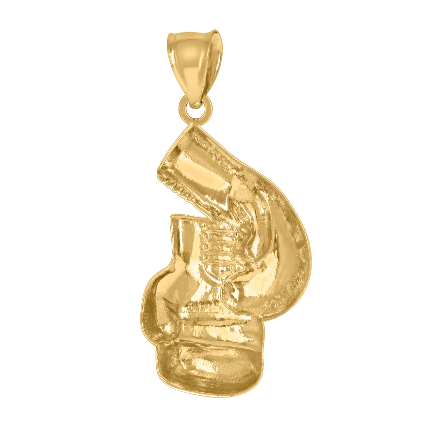 10K Yellow Gold Mens Sports Boxing Gloves Charm Pendant