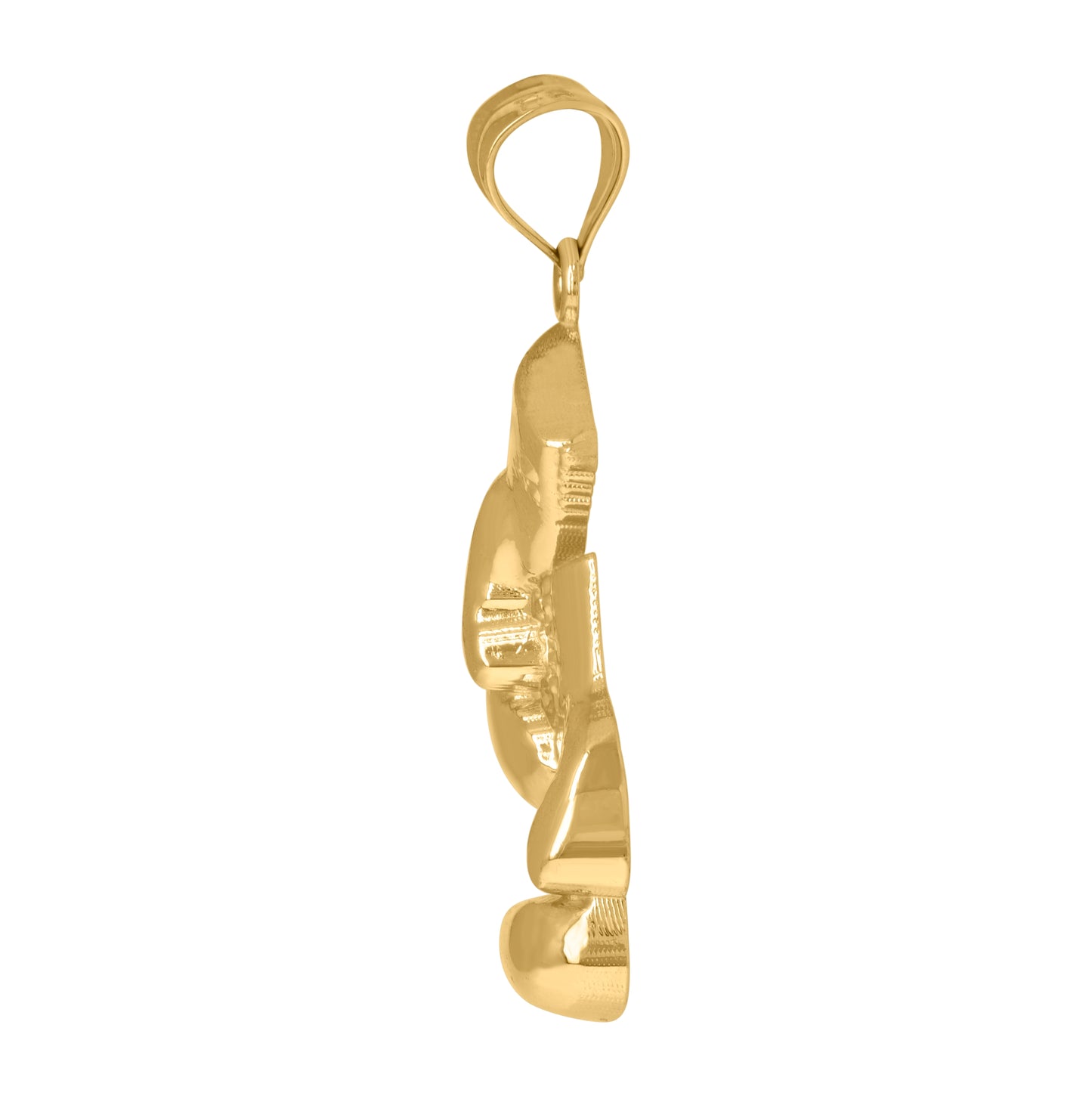 10K Yellow Gold Mens Sports Boxing Gloves Charm Pendant