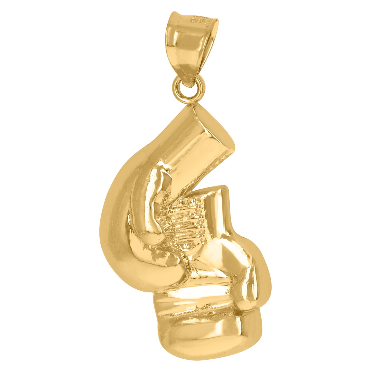 10K Yellow Gold Mens Sports Boxing Gloves Charm Pendant