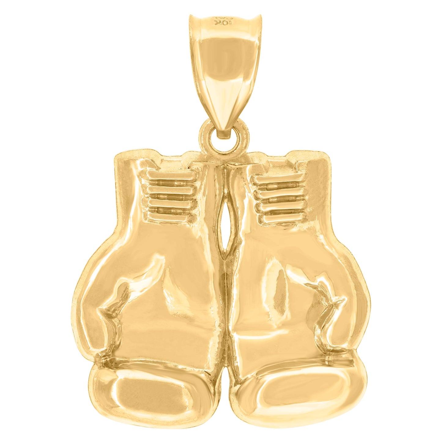 10K Yellow Gold Mens Sports Boxing Gloves Charm Pendant