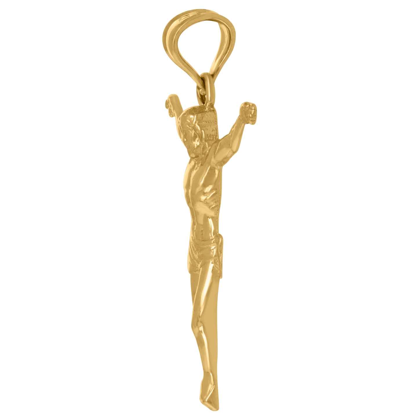 10K Yellow Gold Mens Crucifix Religious Charm Pendant