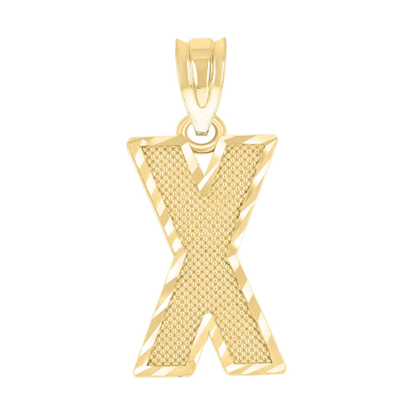 10K Yellow Gold Unisex Initial Number Charm Pendant