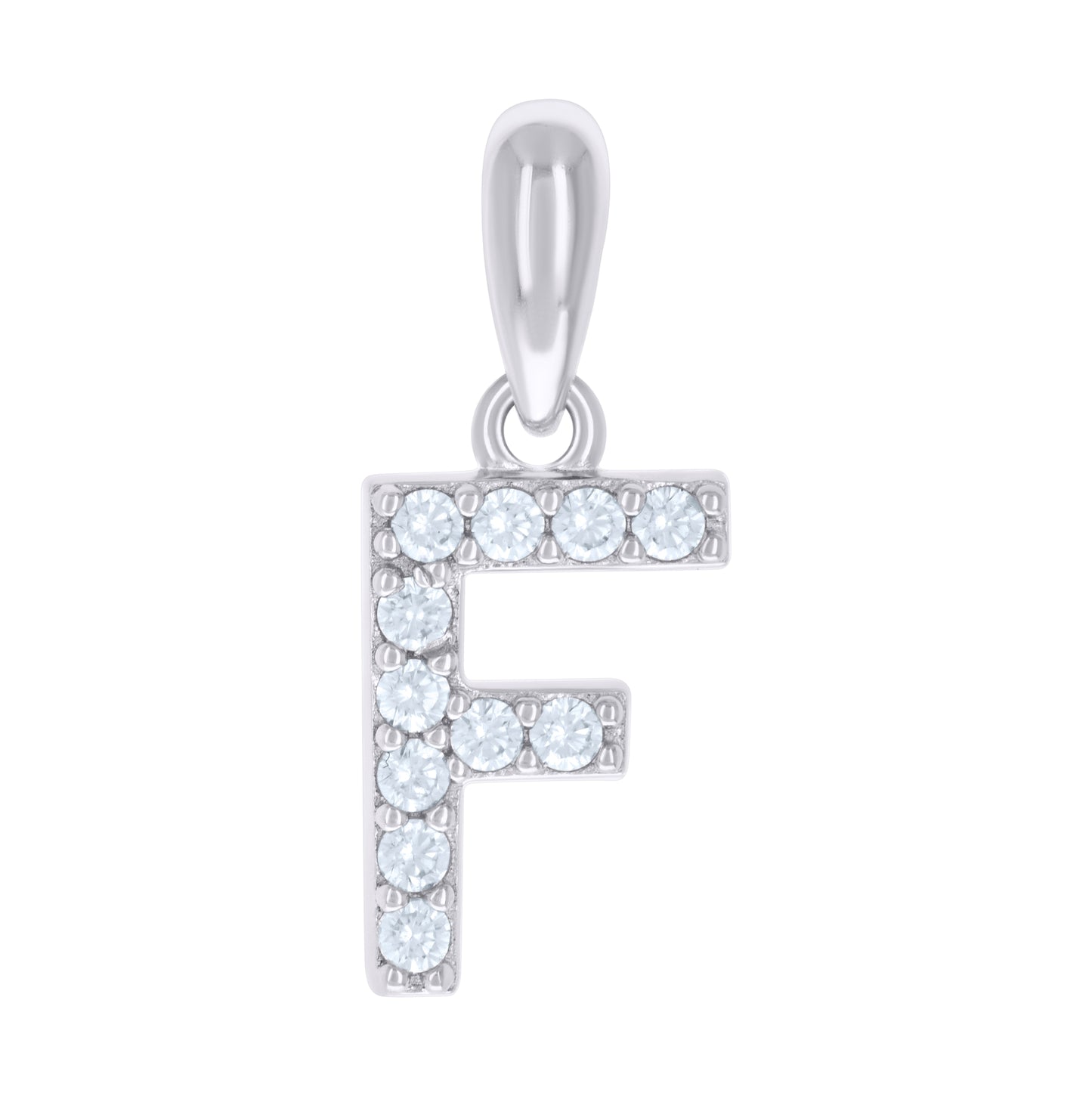 Sterling Silver Or Yellow-Tone Unisex Cubic-Zirconia Initial Alphabet Charm Pendant
