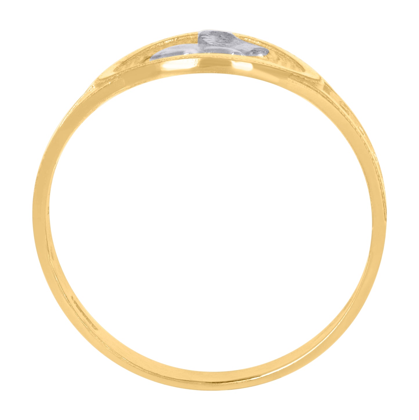 10K Two-Tone Gold Womens Baby Elephant Good Luck Ring