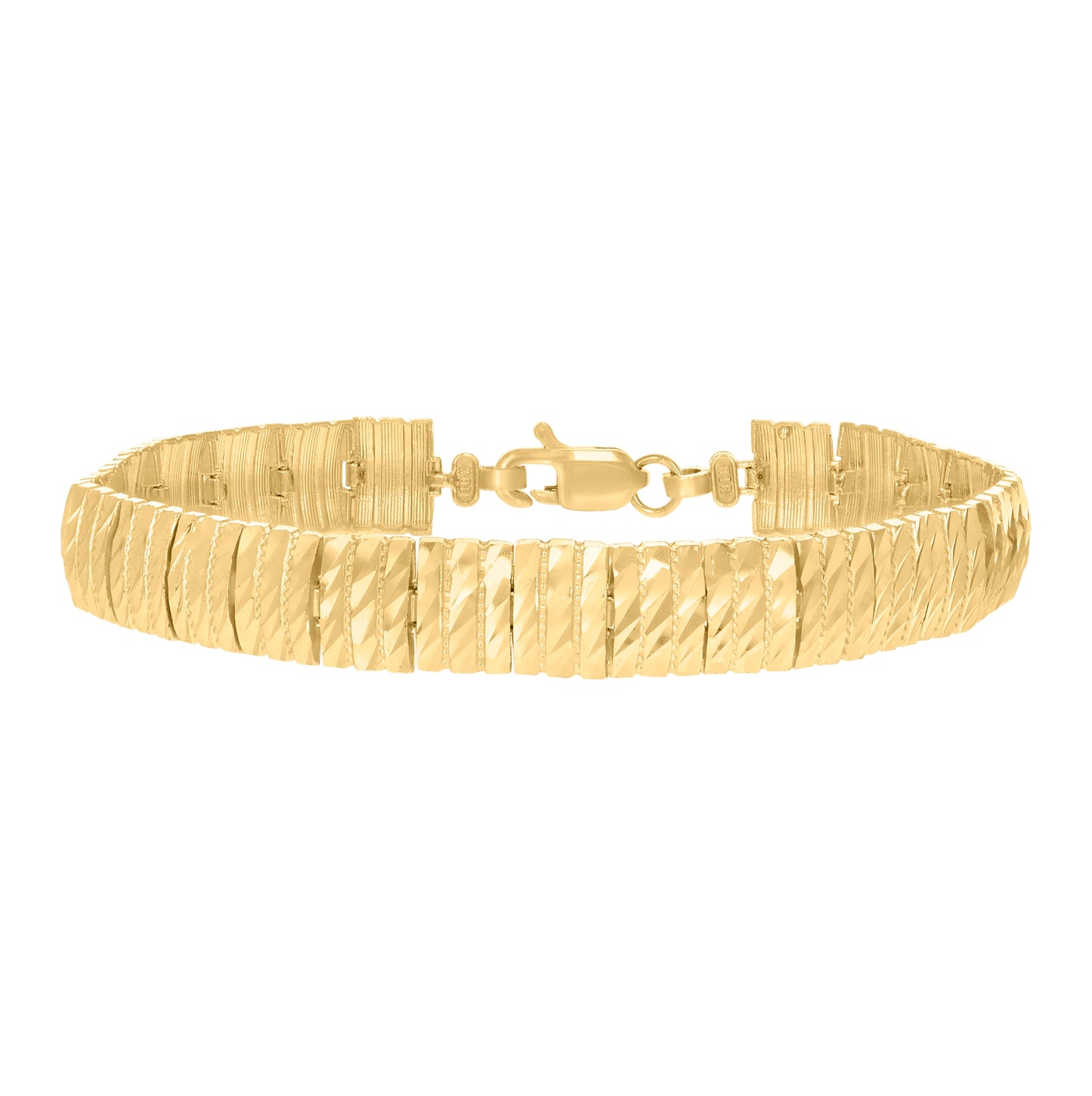 10K Yellow Gold Womens Link Fashion 7" Bracelet