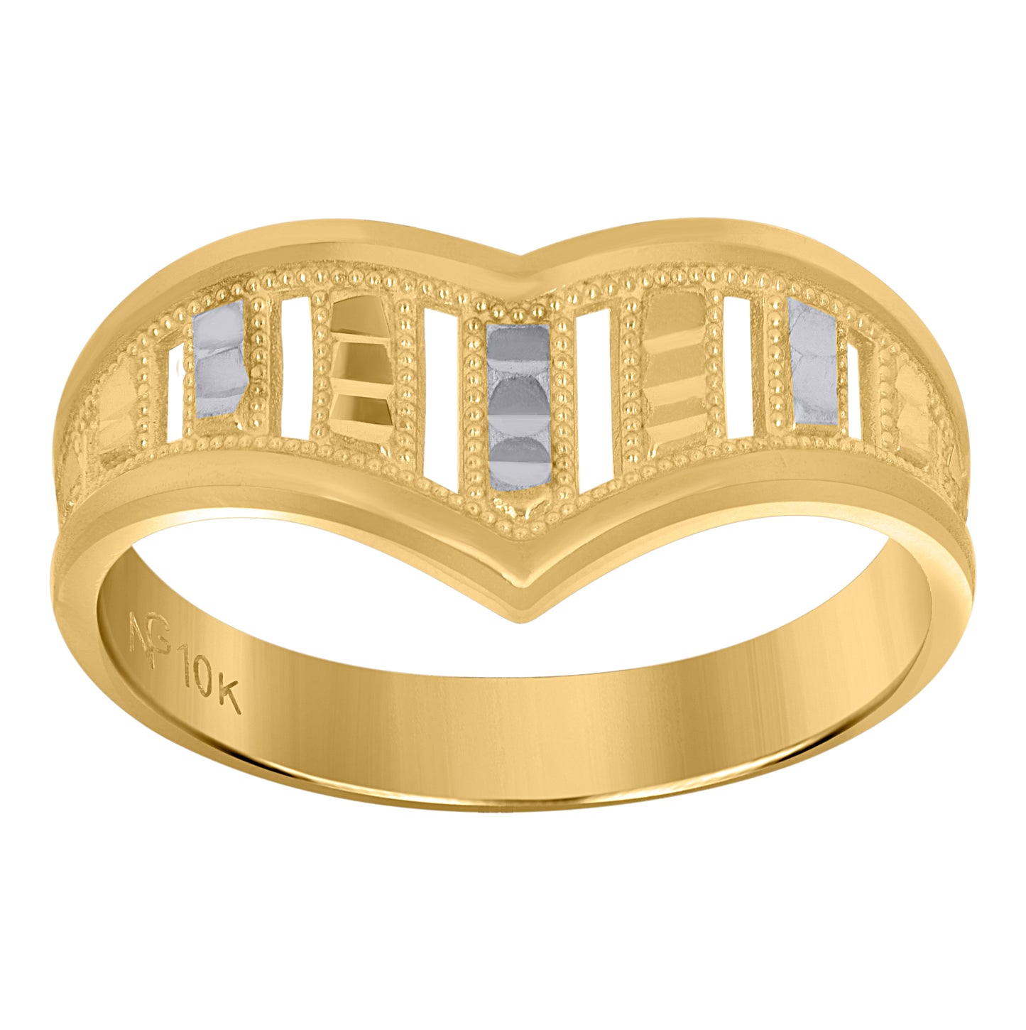 10K Two-Tone Gold Womens Fashion Ring