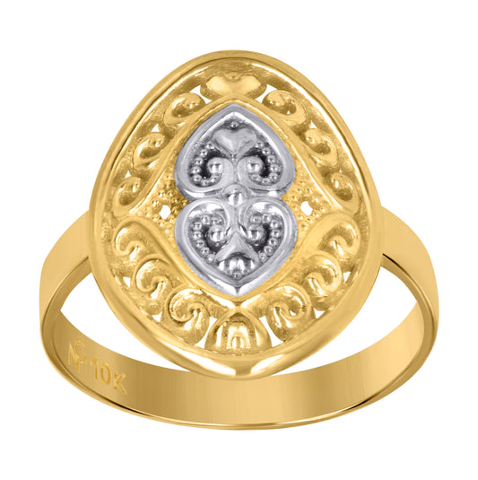 10K Two-Tone Gold Womens Fashion Rings