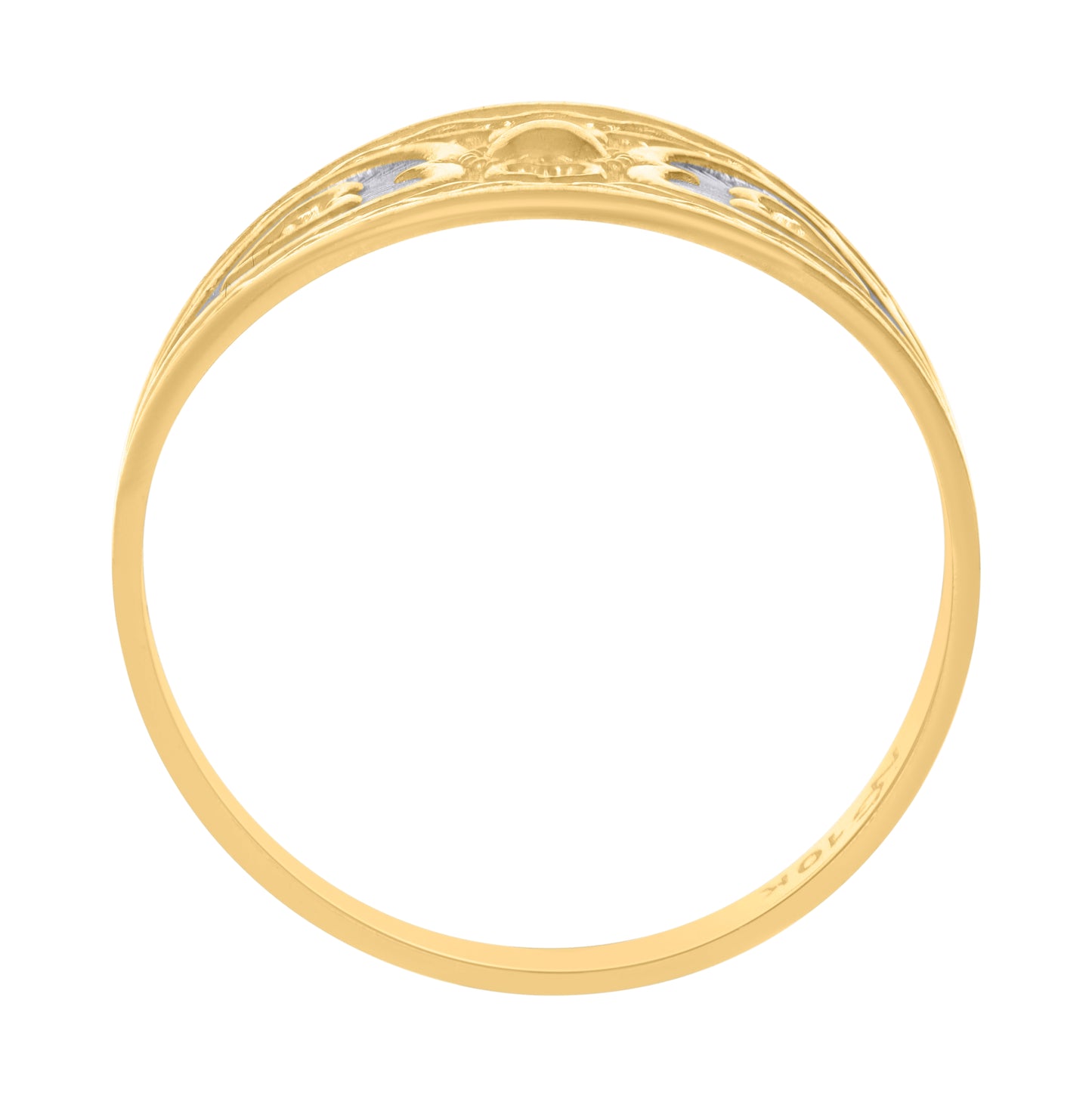 10K Two-Tone Gold Womens Heart Ring