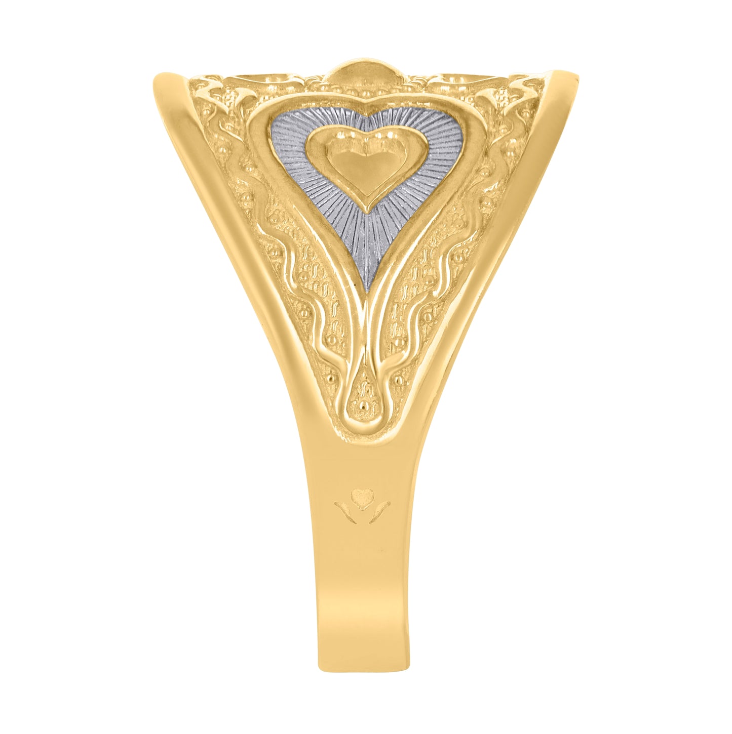 10K Two-Tone Gold Womens Heart Ring