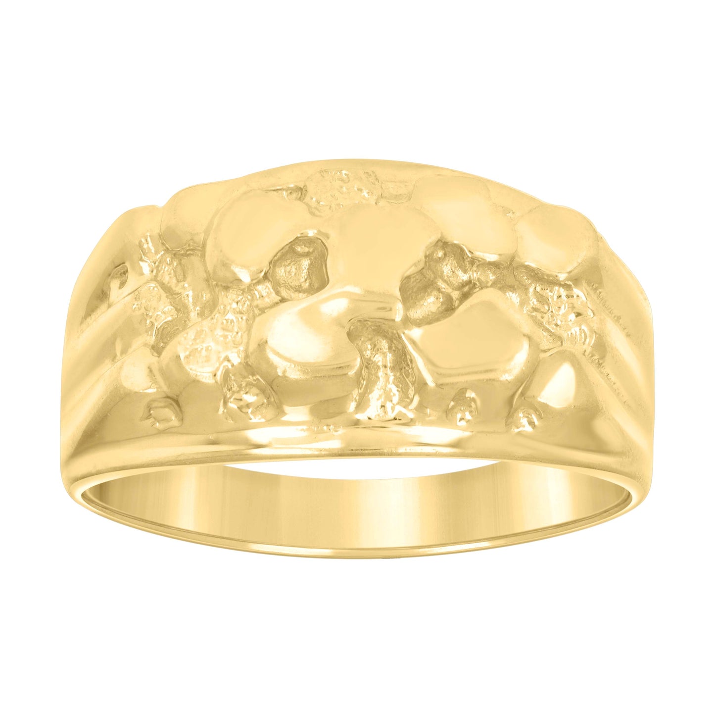 10K Yellow Gold Mens Nugget Fashion Ring