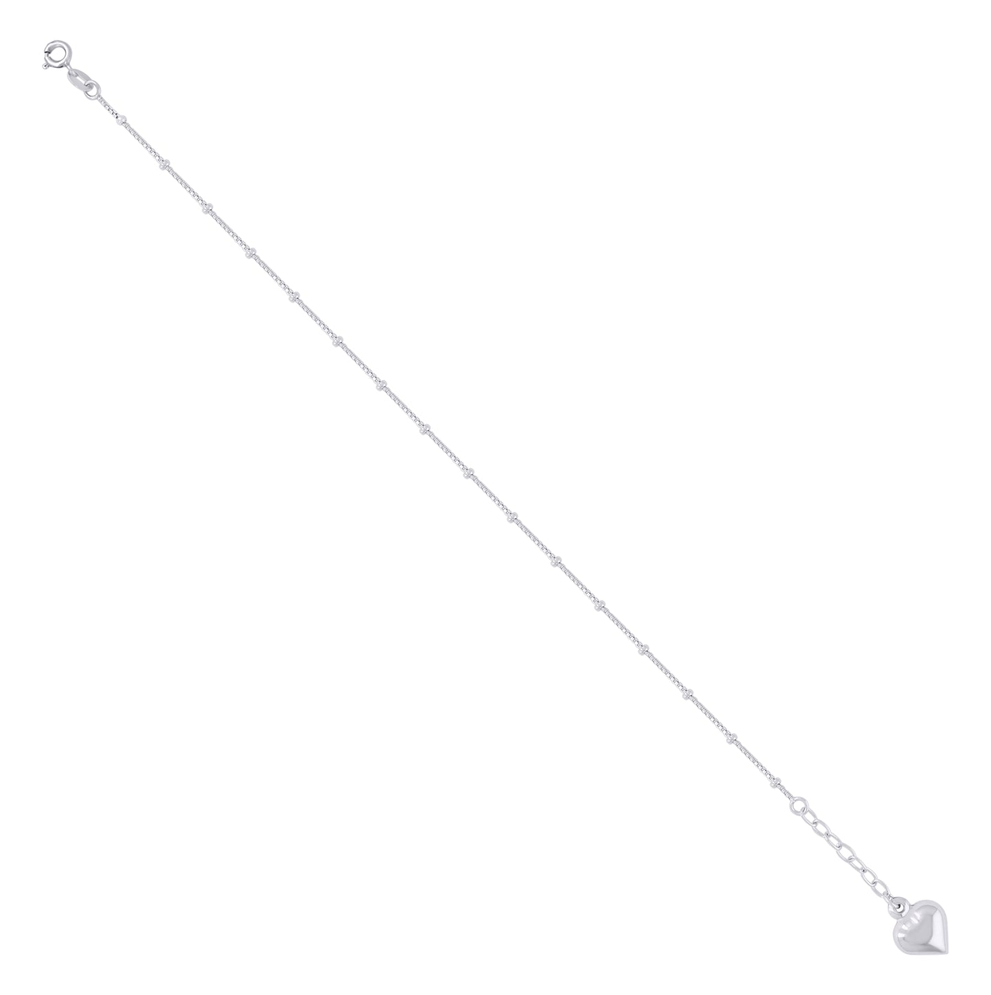 Sterling Silver Women Fashion Heart Anklet
