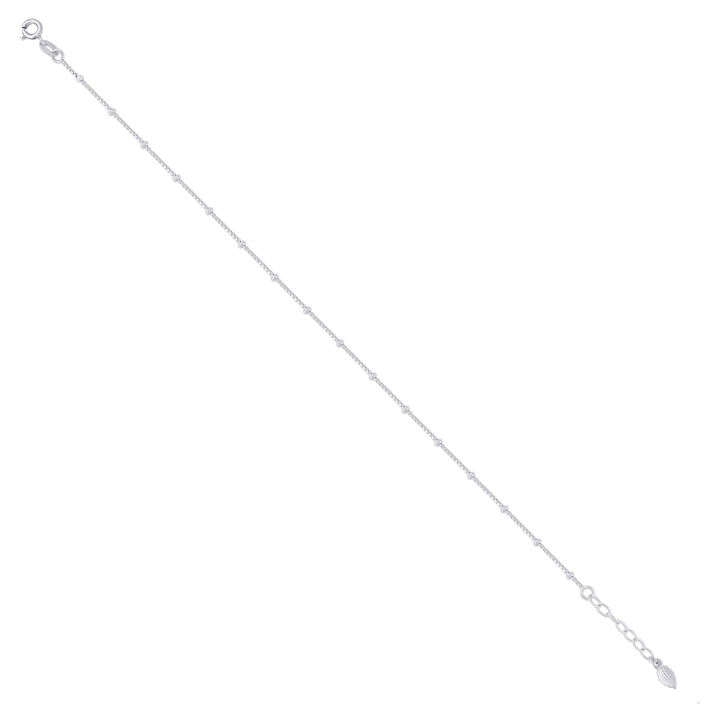 Sterling Silver Women Fashion Leaf Anklet